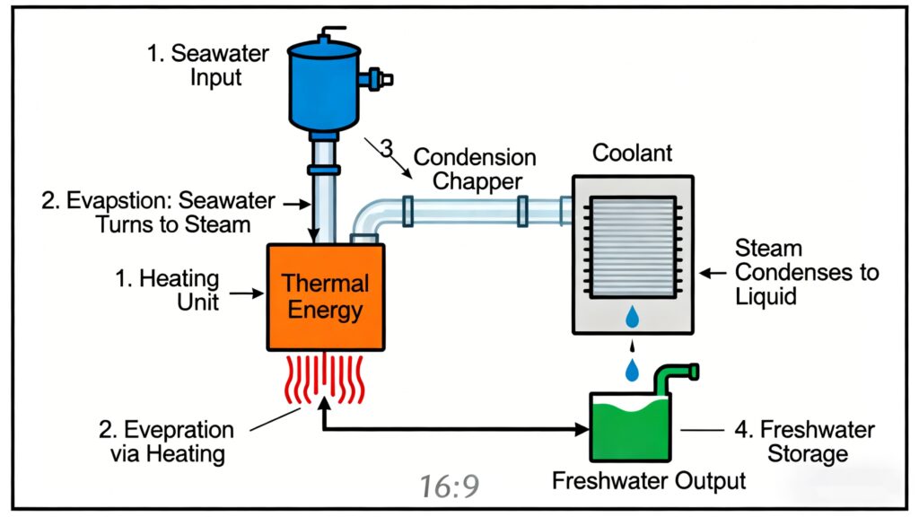 seawater desalination by distillation